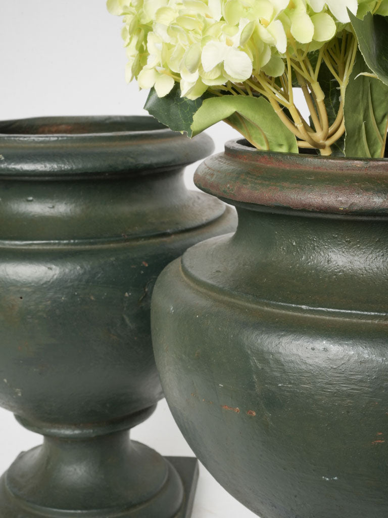 Rustic French bronze green planters