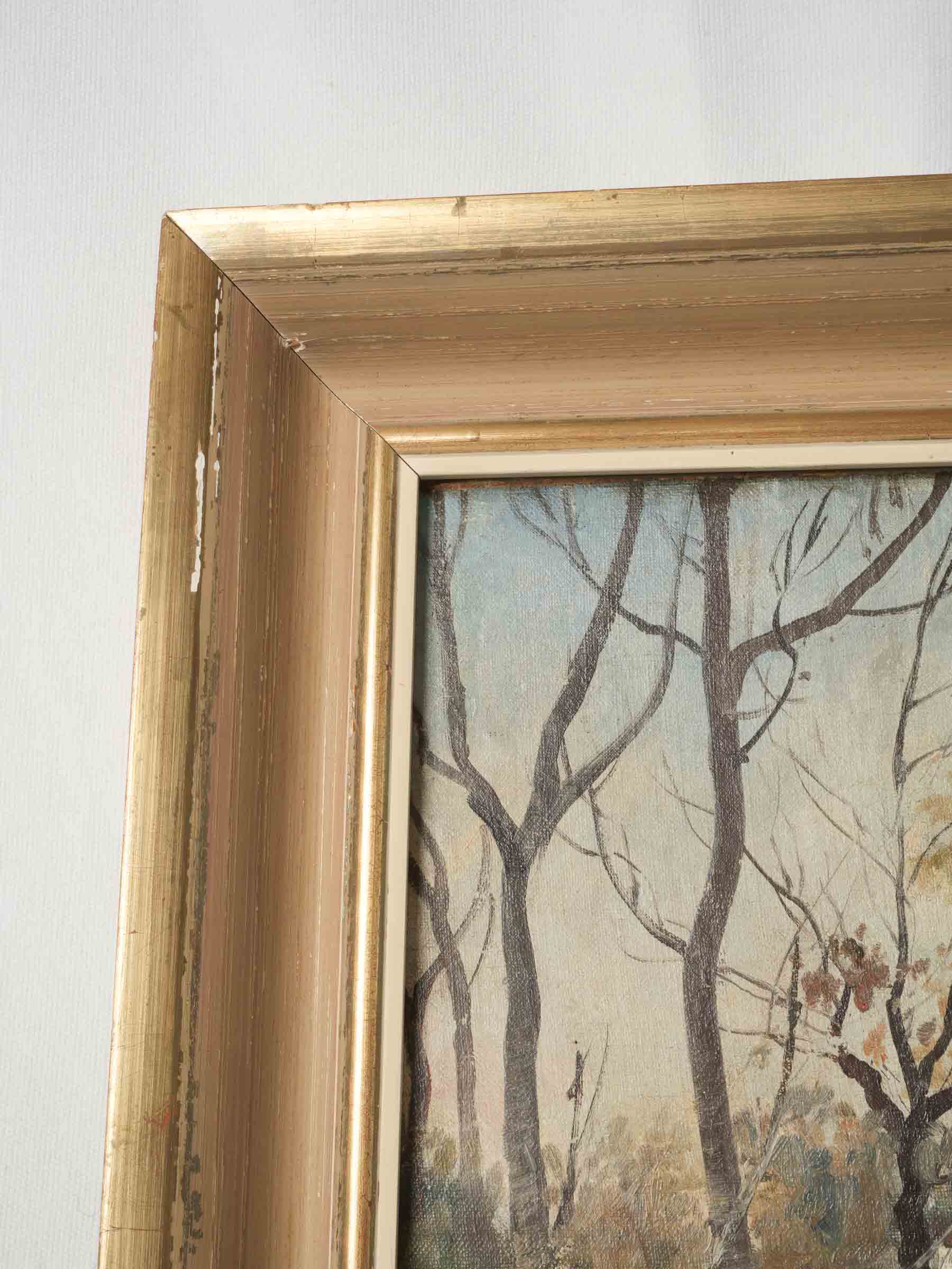 Autumn Landscape w/ River Dated 1889 - 28¼" x 21¾"
