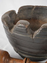 Antique French Wooden Mortar & Pestle 4¾"