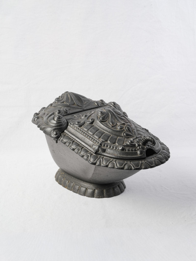 Antique French cast iron scuttle  