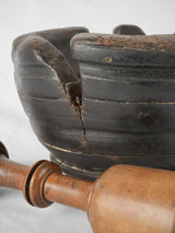 Antique French Wooden Mortar & Pestle 4¾"