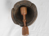 Antique French Wooden Mortar & Pestle 4¾"