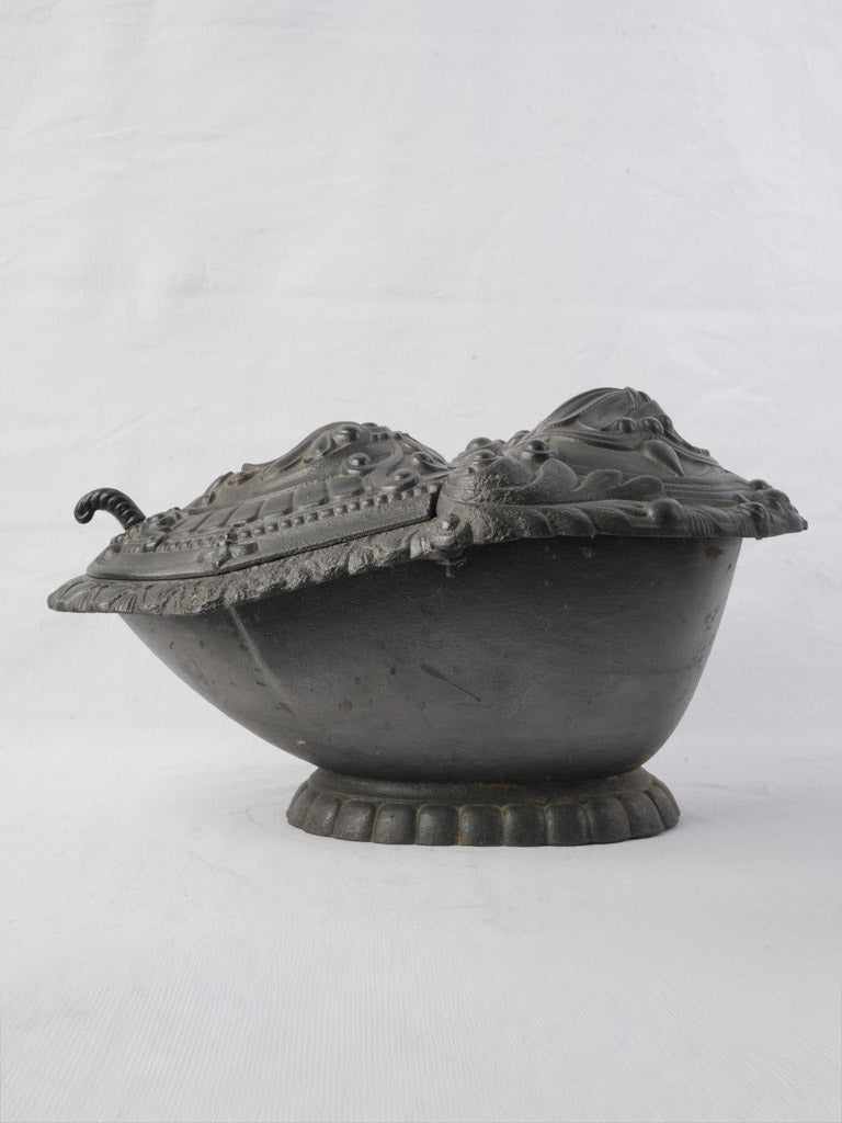 Graphite patina iron fireplace bucket  