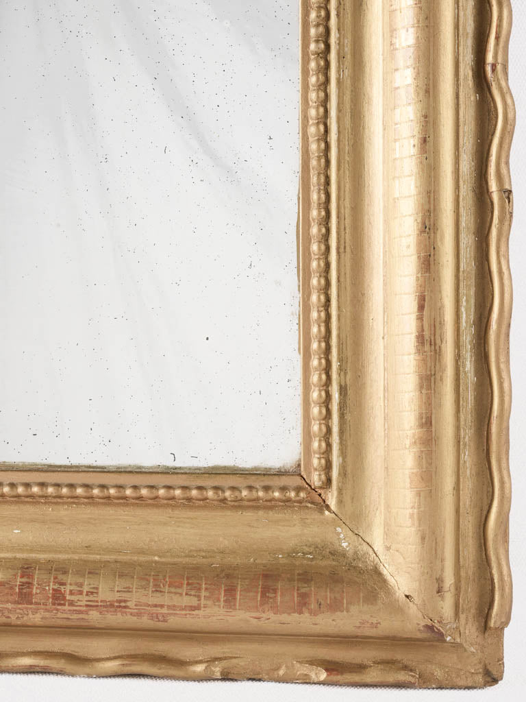 Antique Louis Philippe mirror w/ gold frame & pearl 33¾ x 24¾