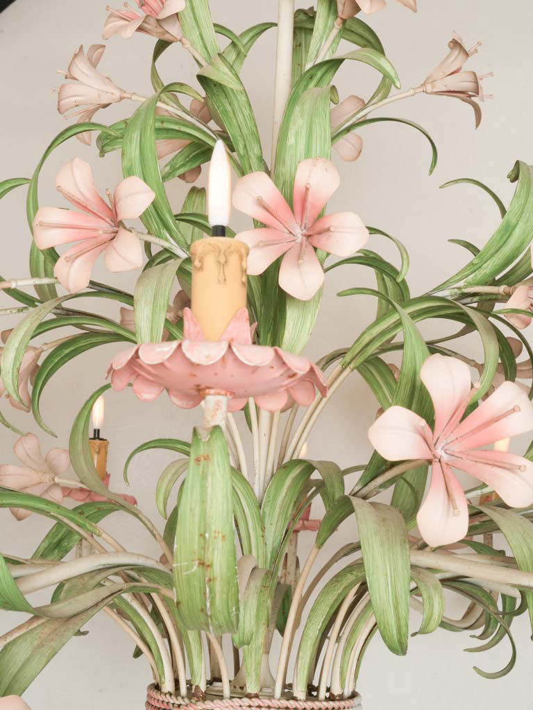 Romantic hand-painted floral chandelier  