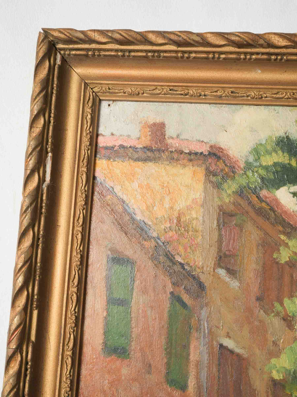 Antique Village Streetscape dated 1927 - 26" x 22½"
