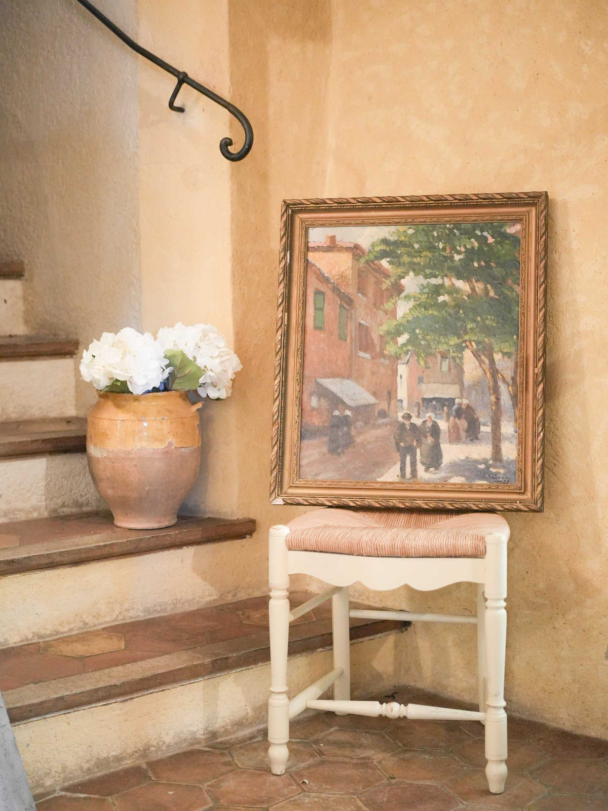 Antique Village Streetscape dated 1927 - 26" x 22½"