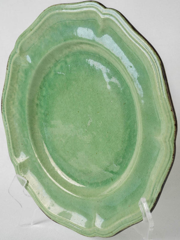 Vintage green-glazed ceramic platter