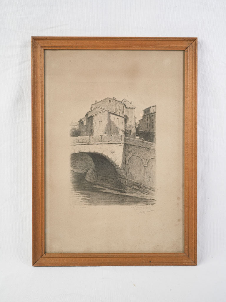 Antique engraved art print  