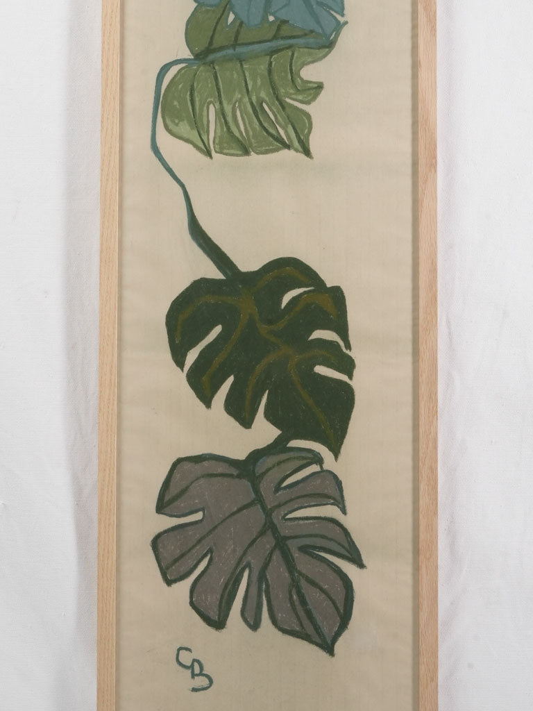 Graphic green and grey painting  