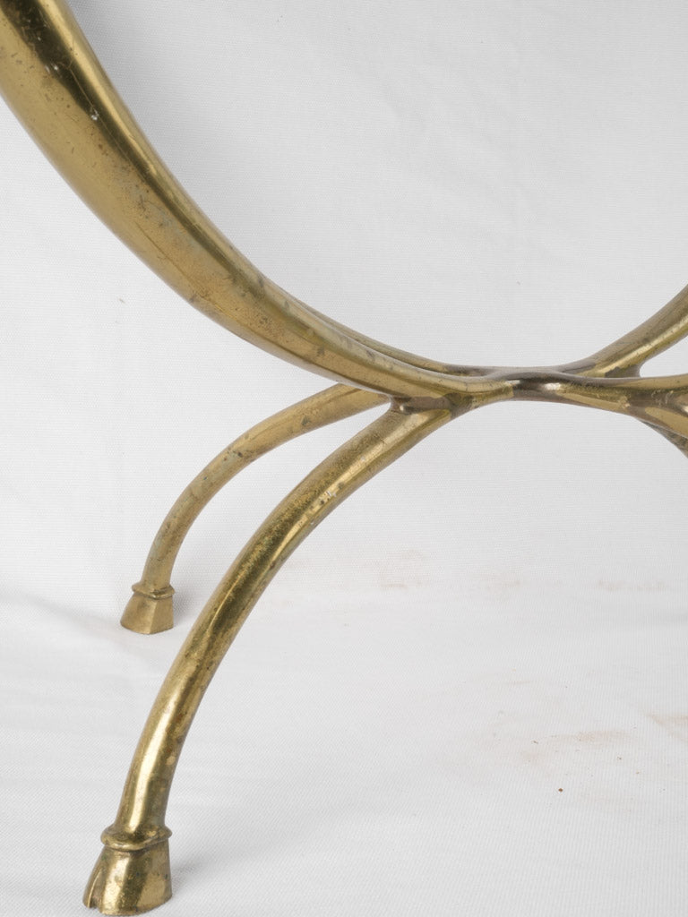 Elegantly hoofed brass table support