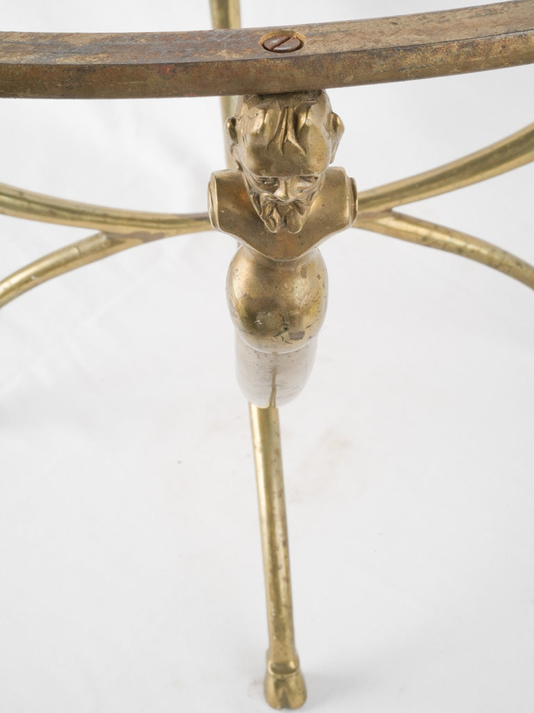 Timeless patina-finished brass coffee stand