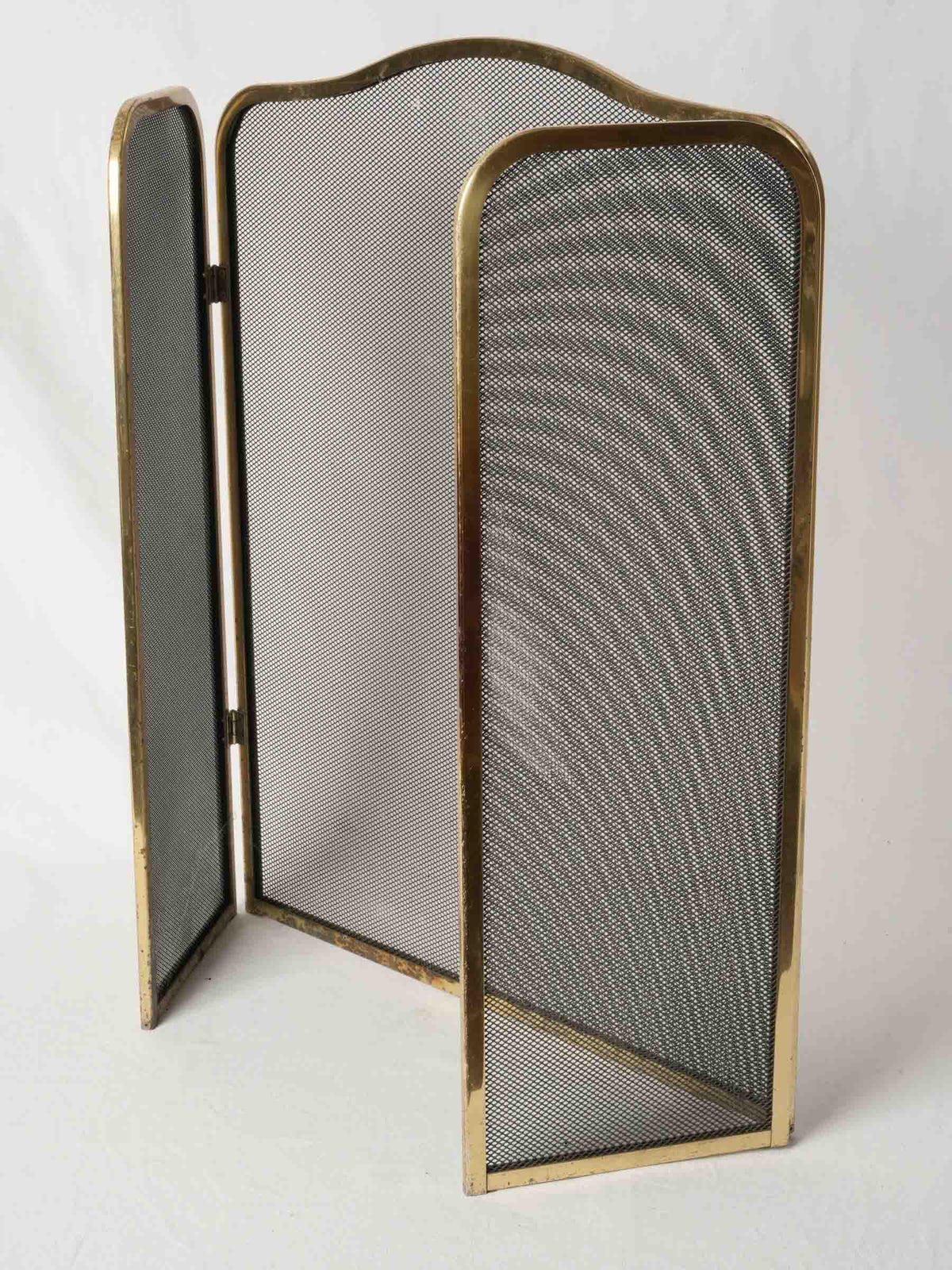 Vintage French Brass Fireplace Screen from Chanteduc