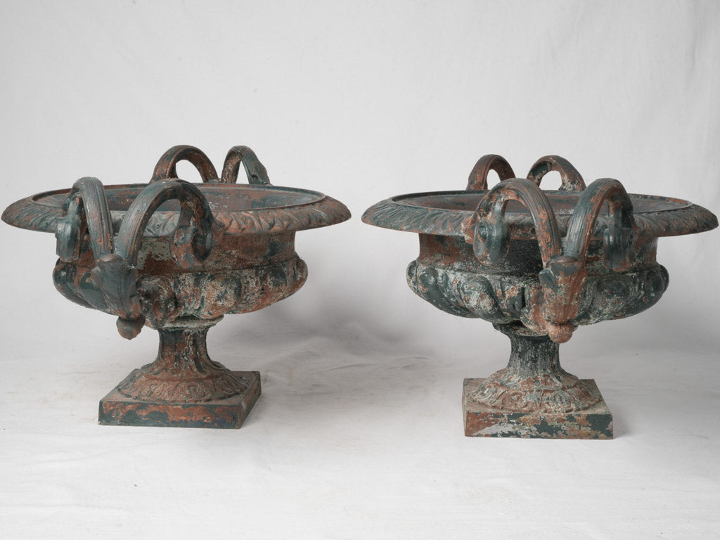 Authentic vintage cast iron planters  