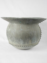 Time-worn verdigris copper pot large