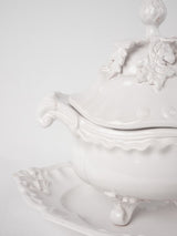 Moustiers soup tureen and platter - white