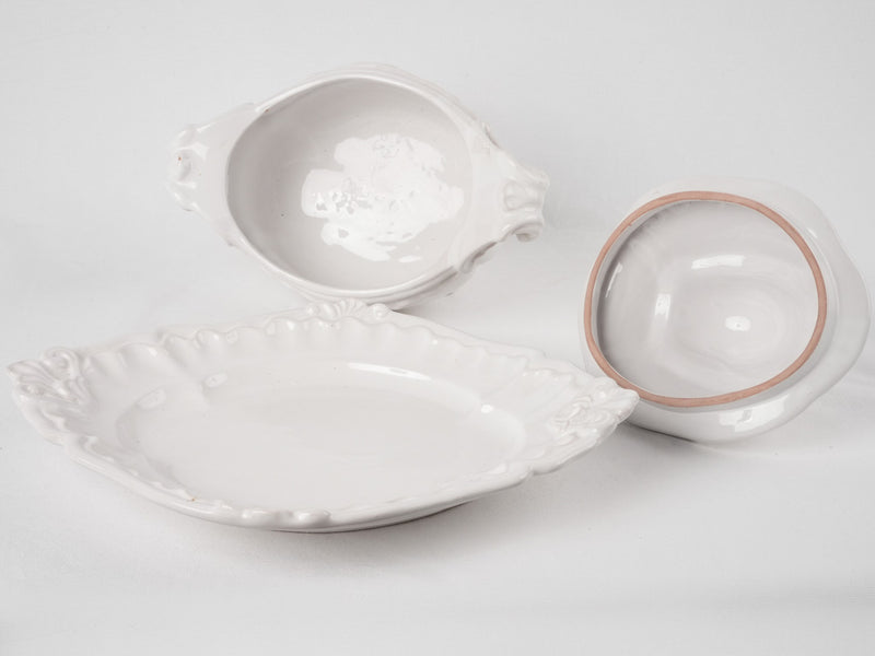 Moustiers soup tureen and platter - white
