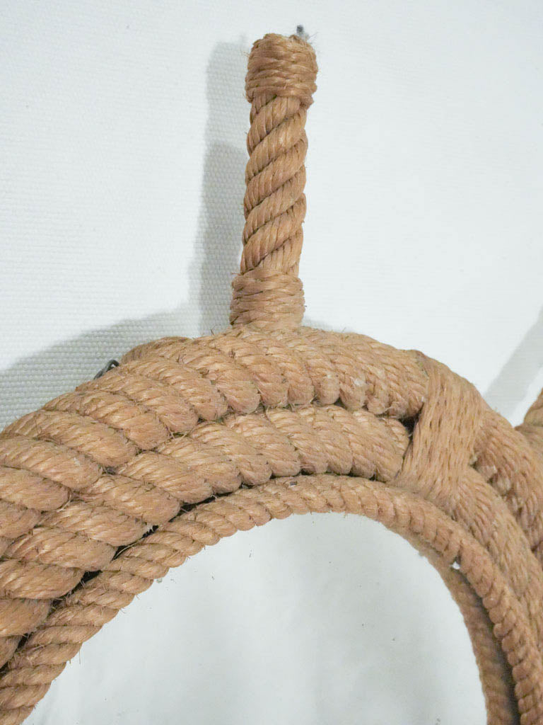 Sand-colored braided rope mirror  