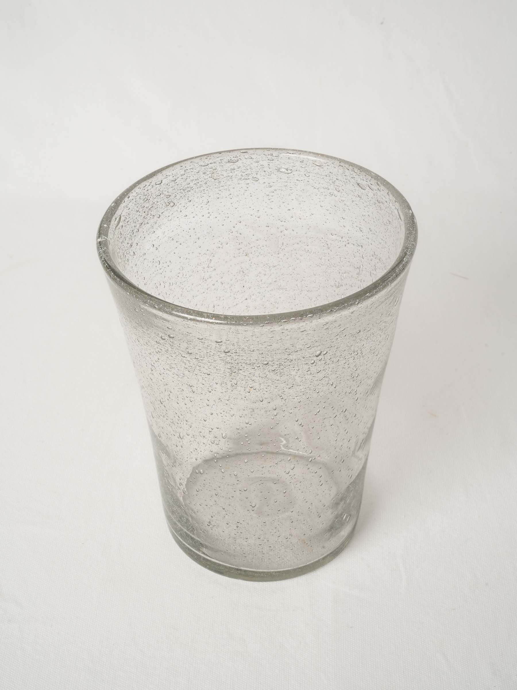 Large Vintage French Bubble Glass Vase