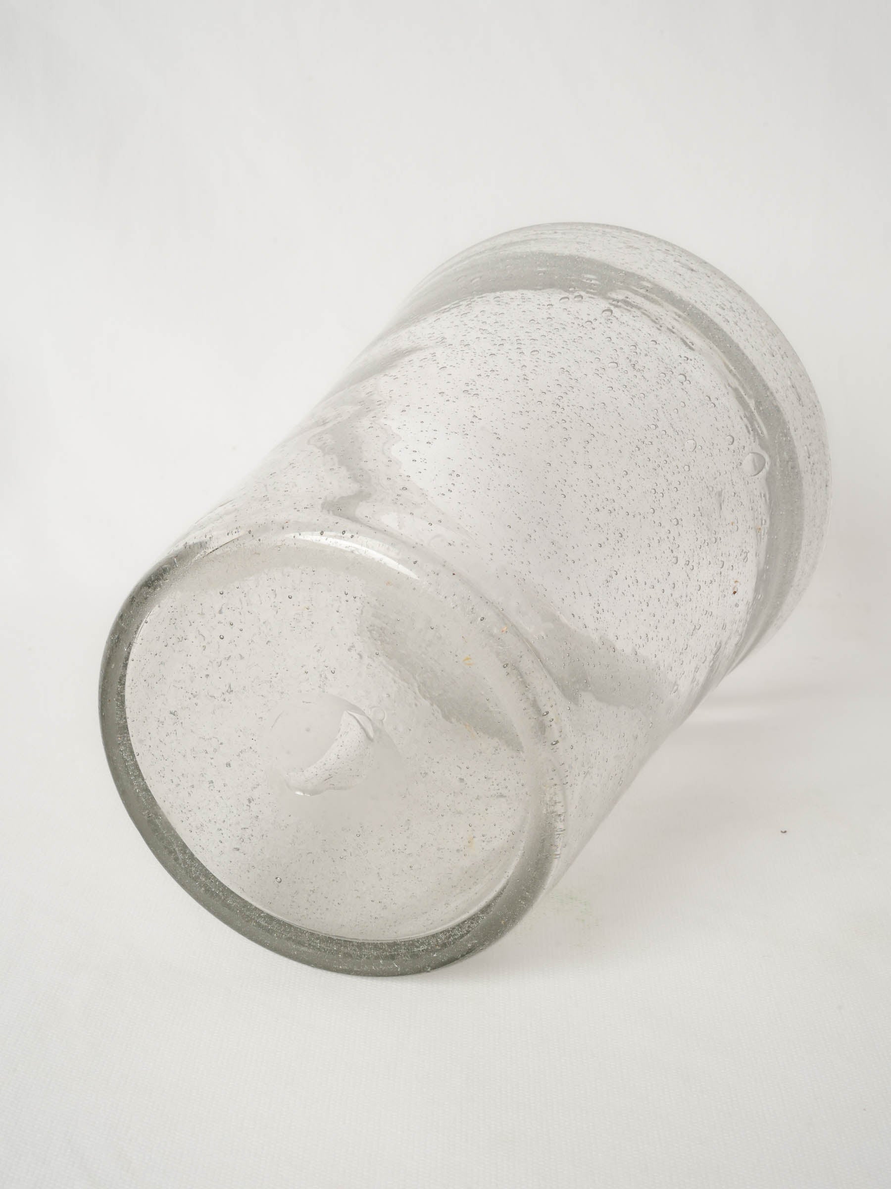 Large Vintage French Bubble Glass Vase