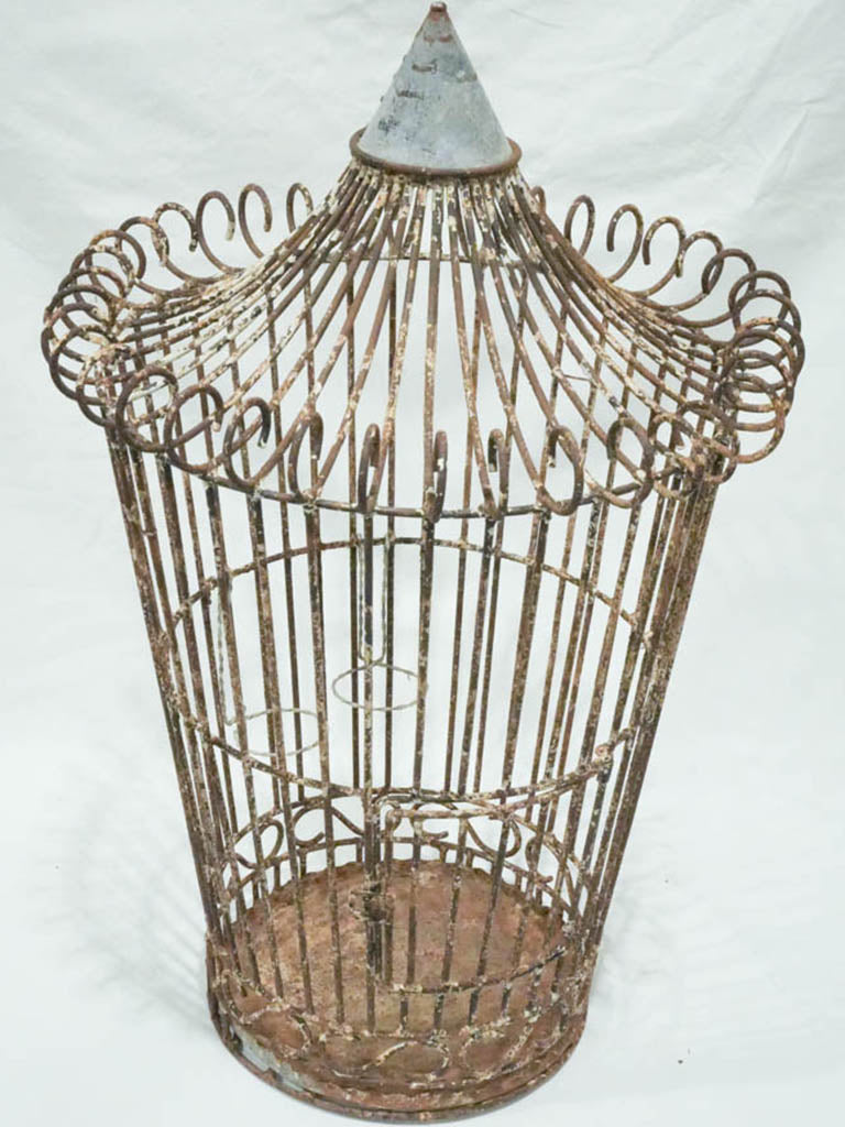 Antique ornamental wrought iron birdcage  