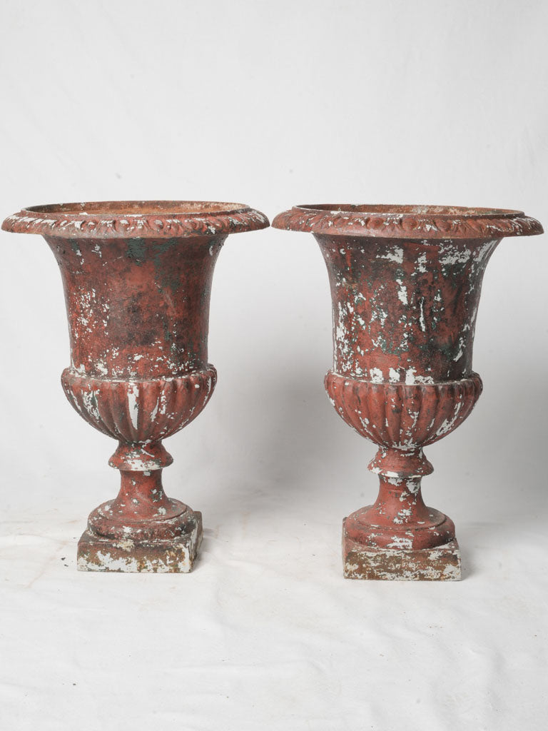 Textured patina Medici urns  