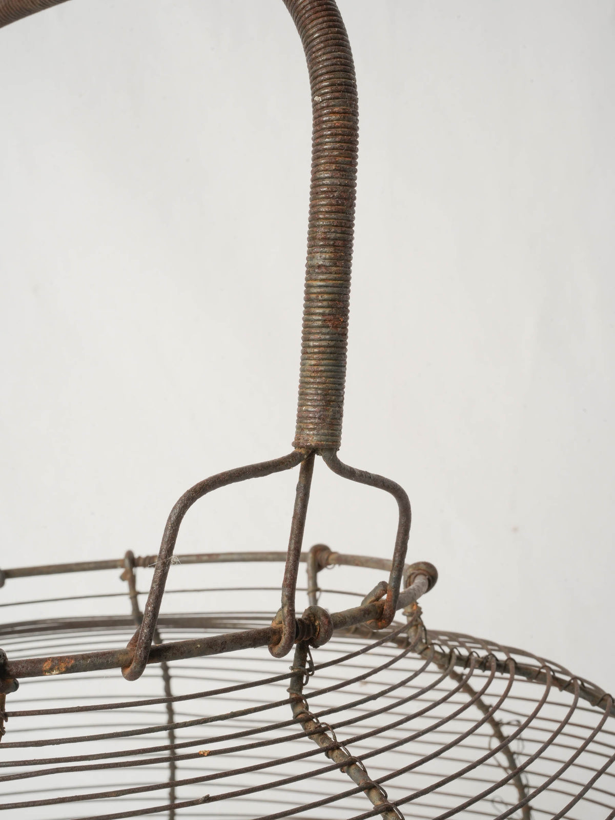 Antique French Wire Salad Basket w/ Swing Handle