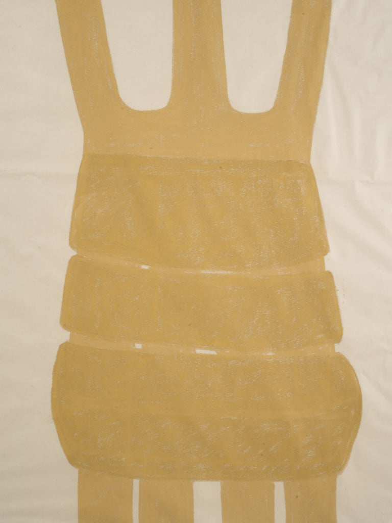Pared-back yellow chair painting  