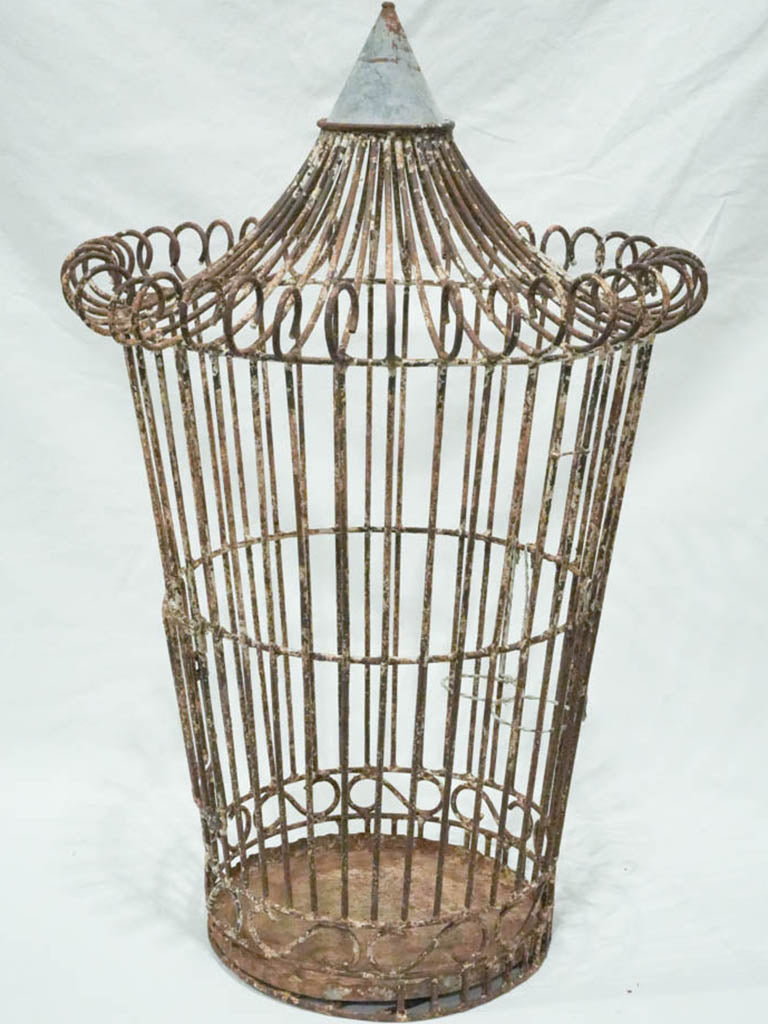 Rustic aged patina tall birdcage  