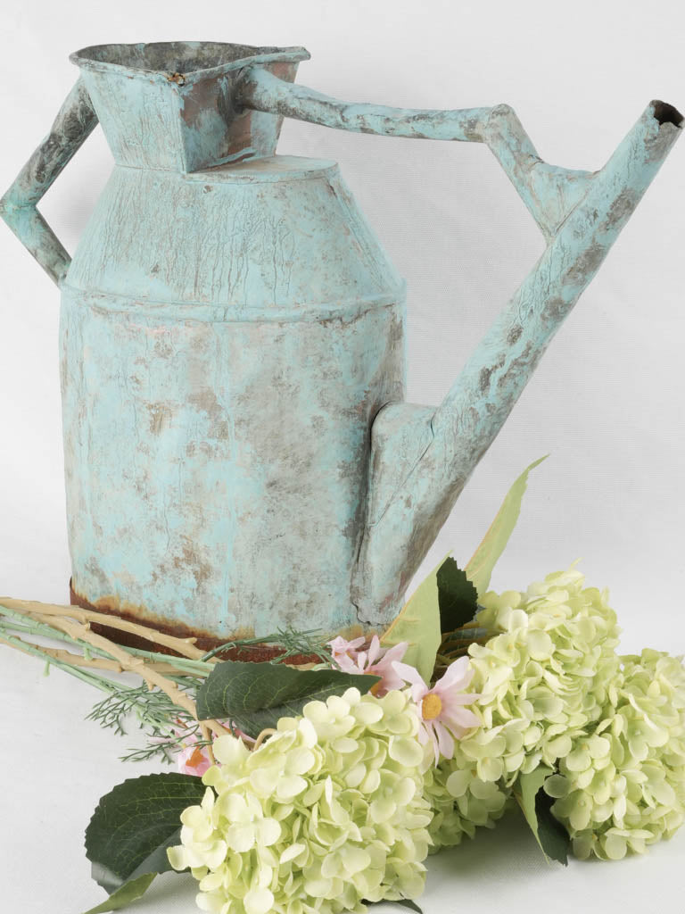 Weathered iron-strapped agricultural vase