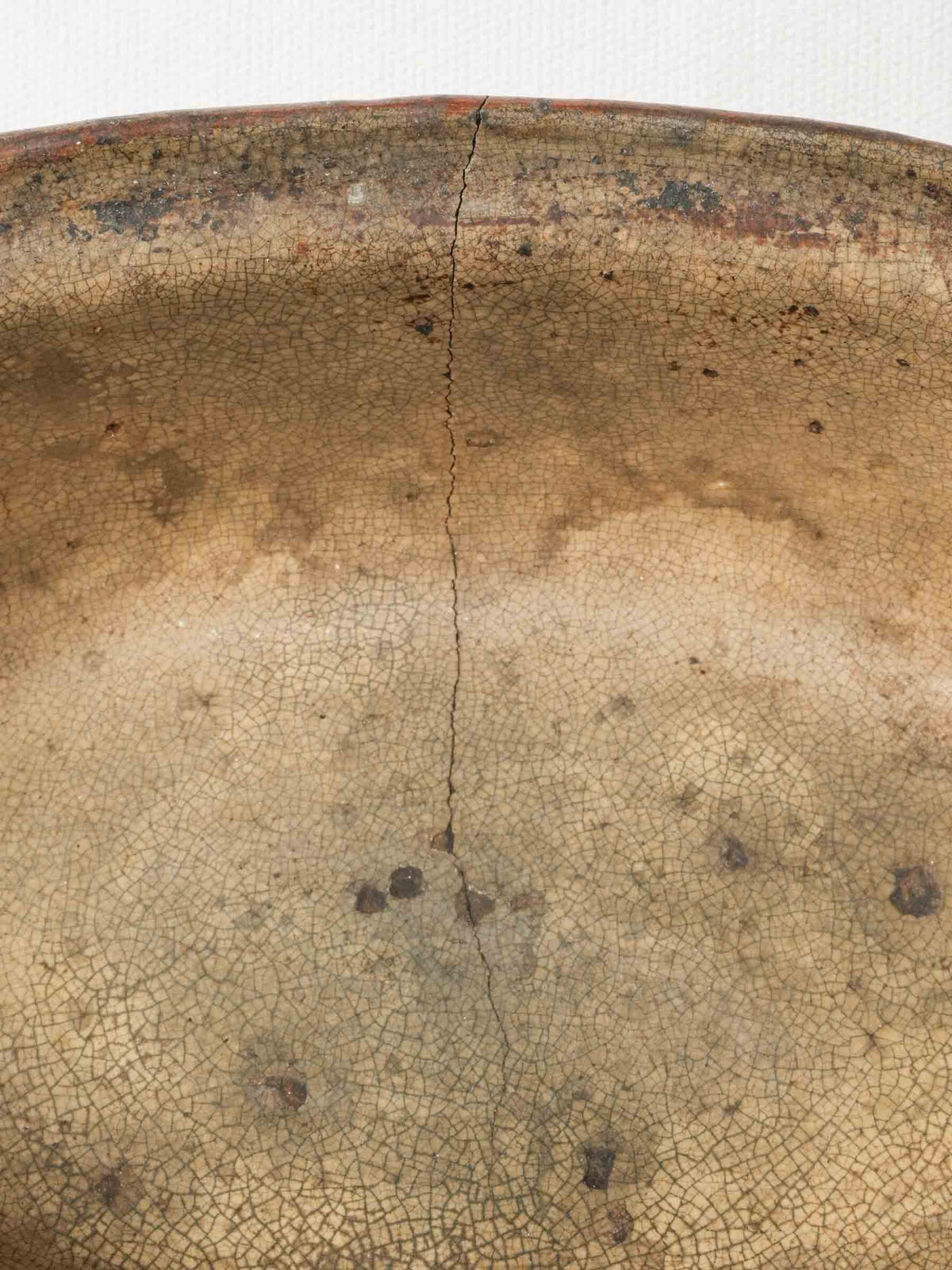 Antique lidded terrine from Vallauris w/ red ocher glaze 10¾"