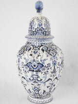 Large blue & white Delft style lidded jar 19¼"