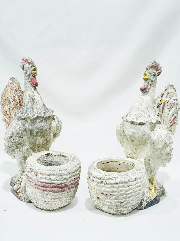 Charming rustic rooster planters