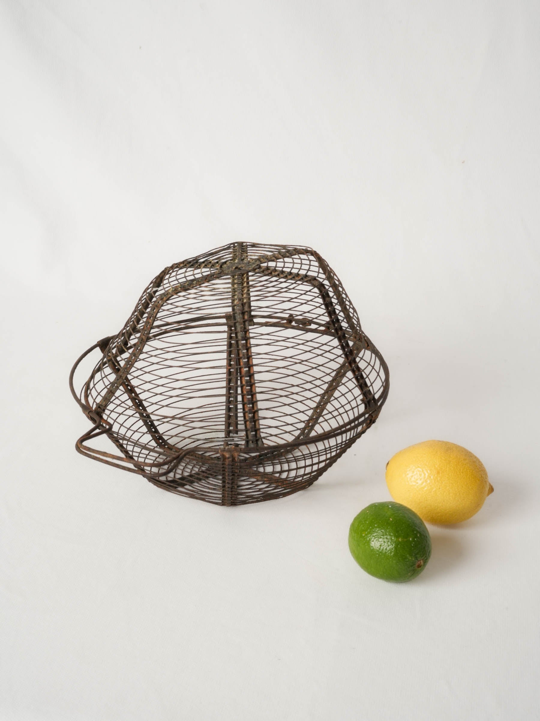 Antique French Wire Salad Rinsing Basket with Handle