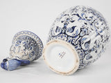 Large blue & white Delft style lidded jar 19¼"