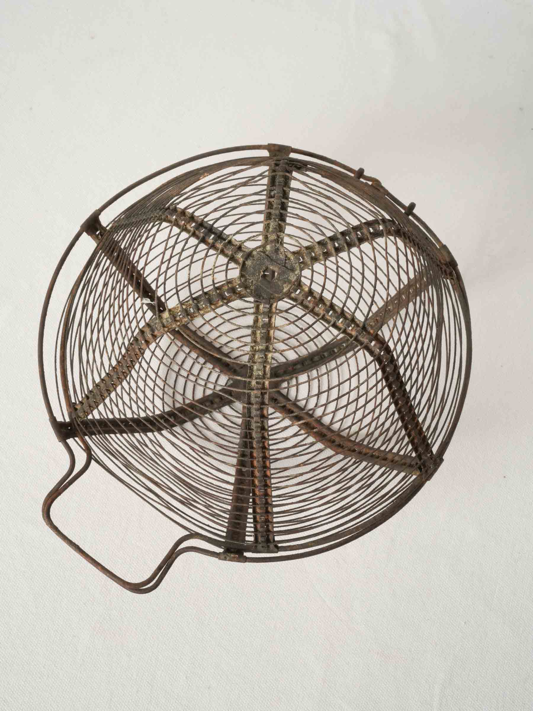 Antique French Wire Salad Rinsing Basket with Handle