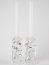 Pair of vintage crystal candlesticks - Daum 6¼"