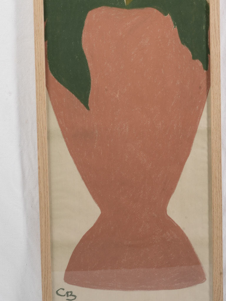 Earthy pink and green wall art