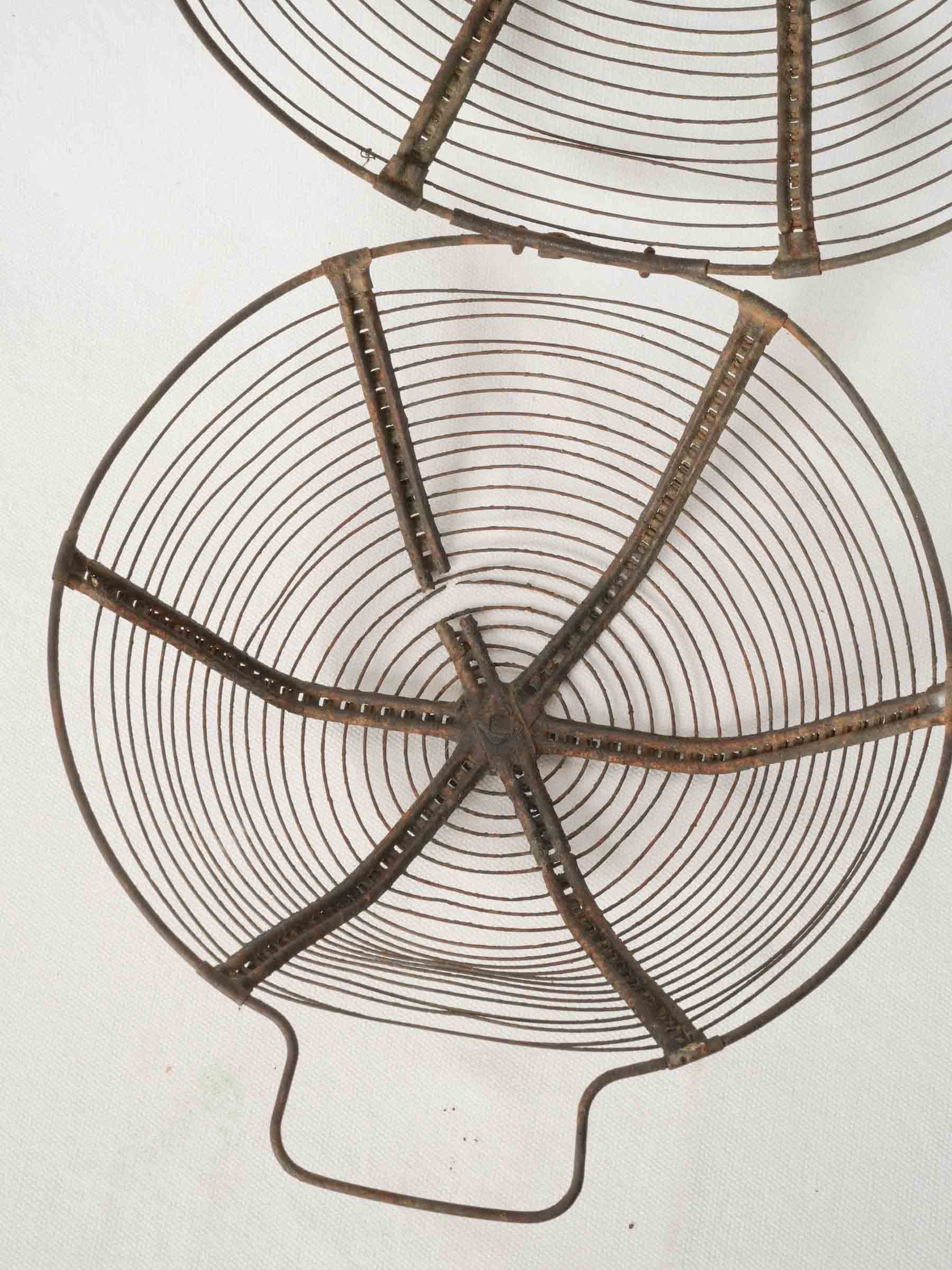 Antique French Wire Salad Rinsing Basket with Handle
