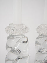 Pair of vintage crystal candlesticks - Daum 6¼"