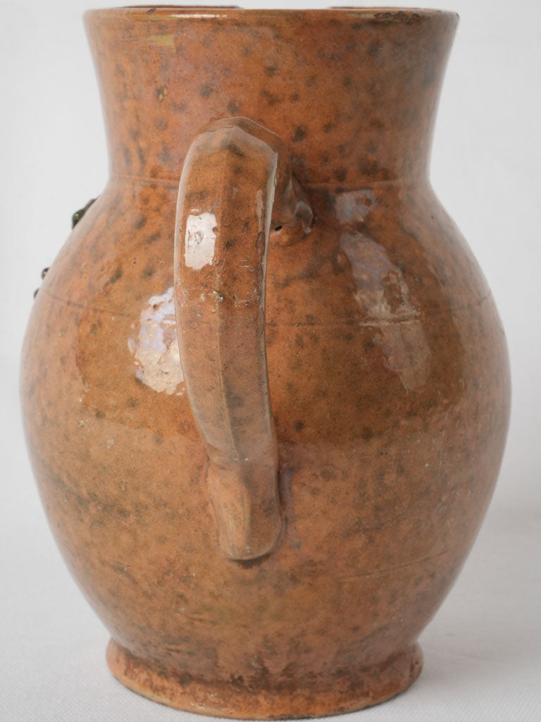 Lovely Savoyard antique glazed ceramic pitcher