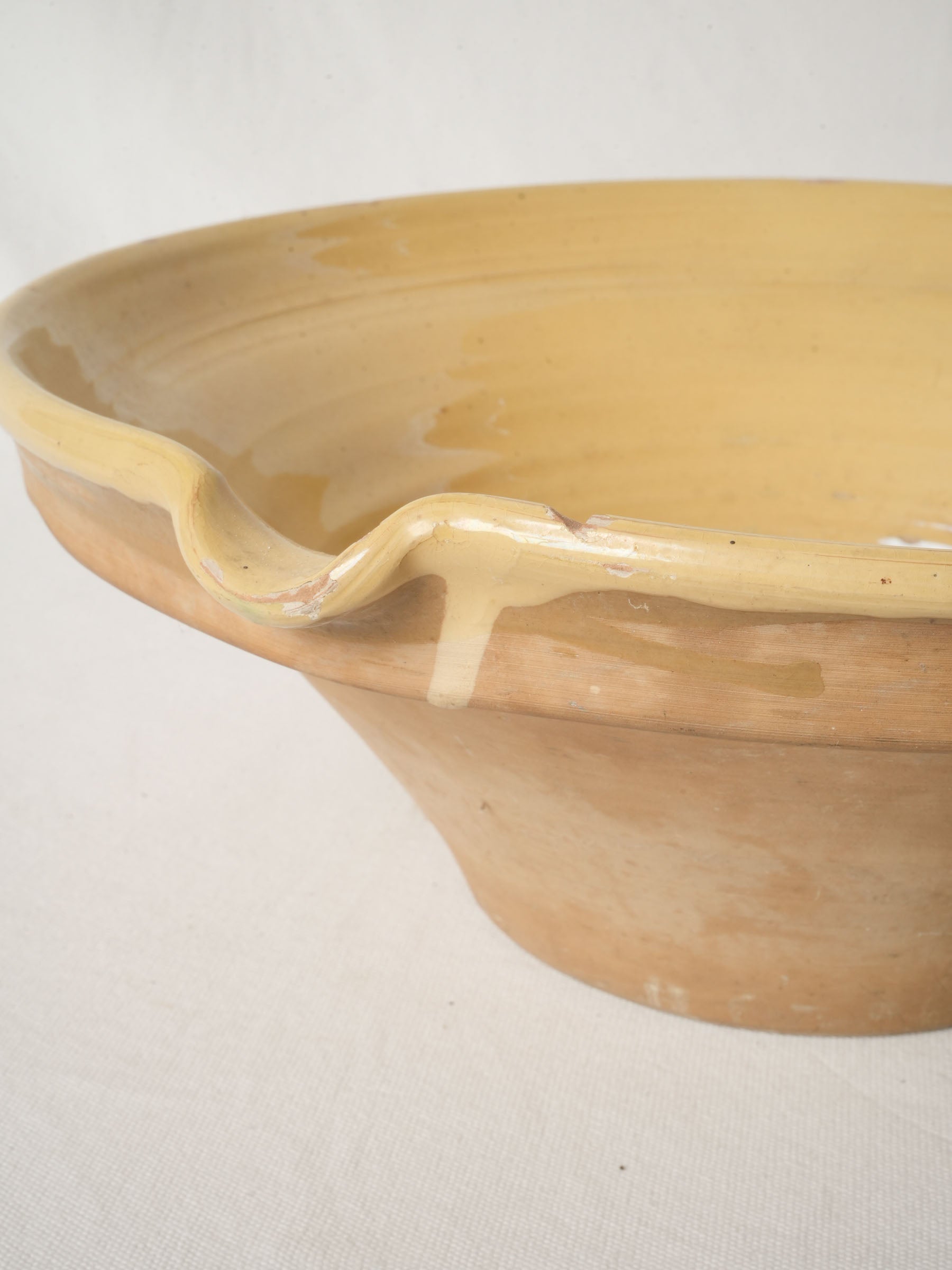 Large 19th Century French Terracotta Tian Bowl w/ Honey Glaze 16½"