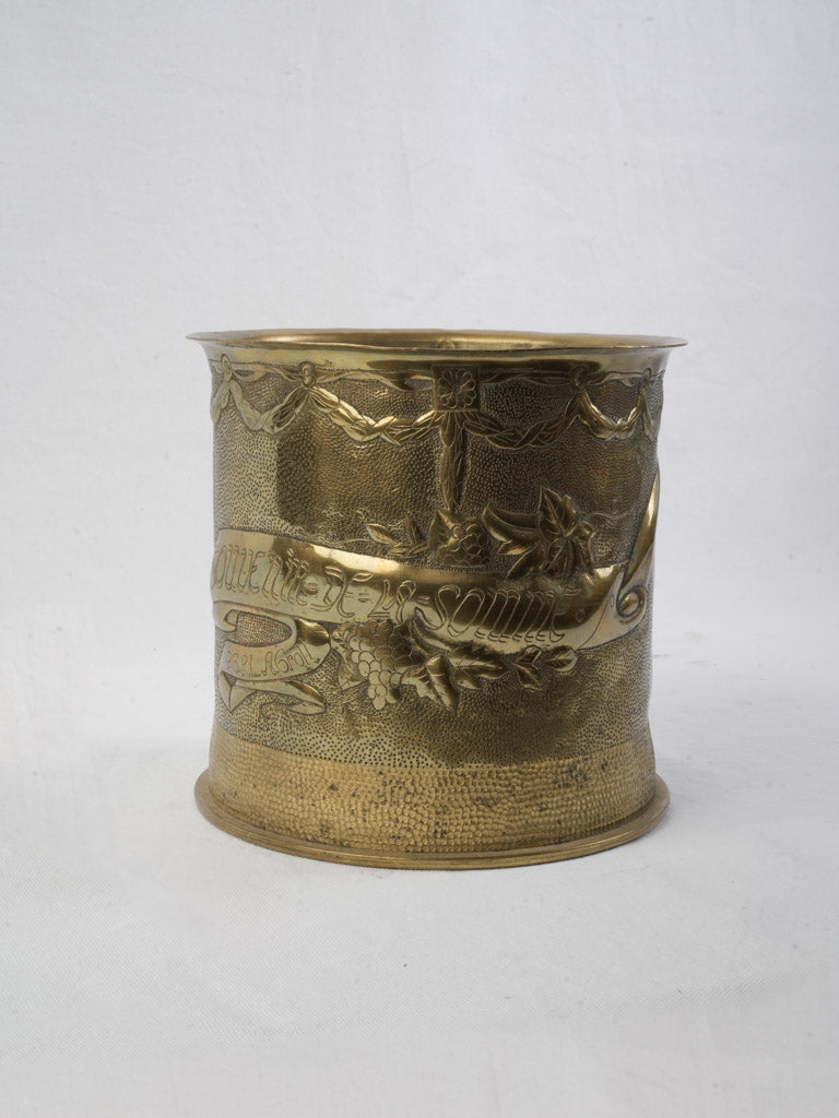 Vintage French shell casing vase  