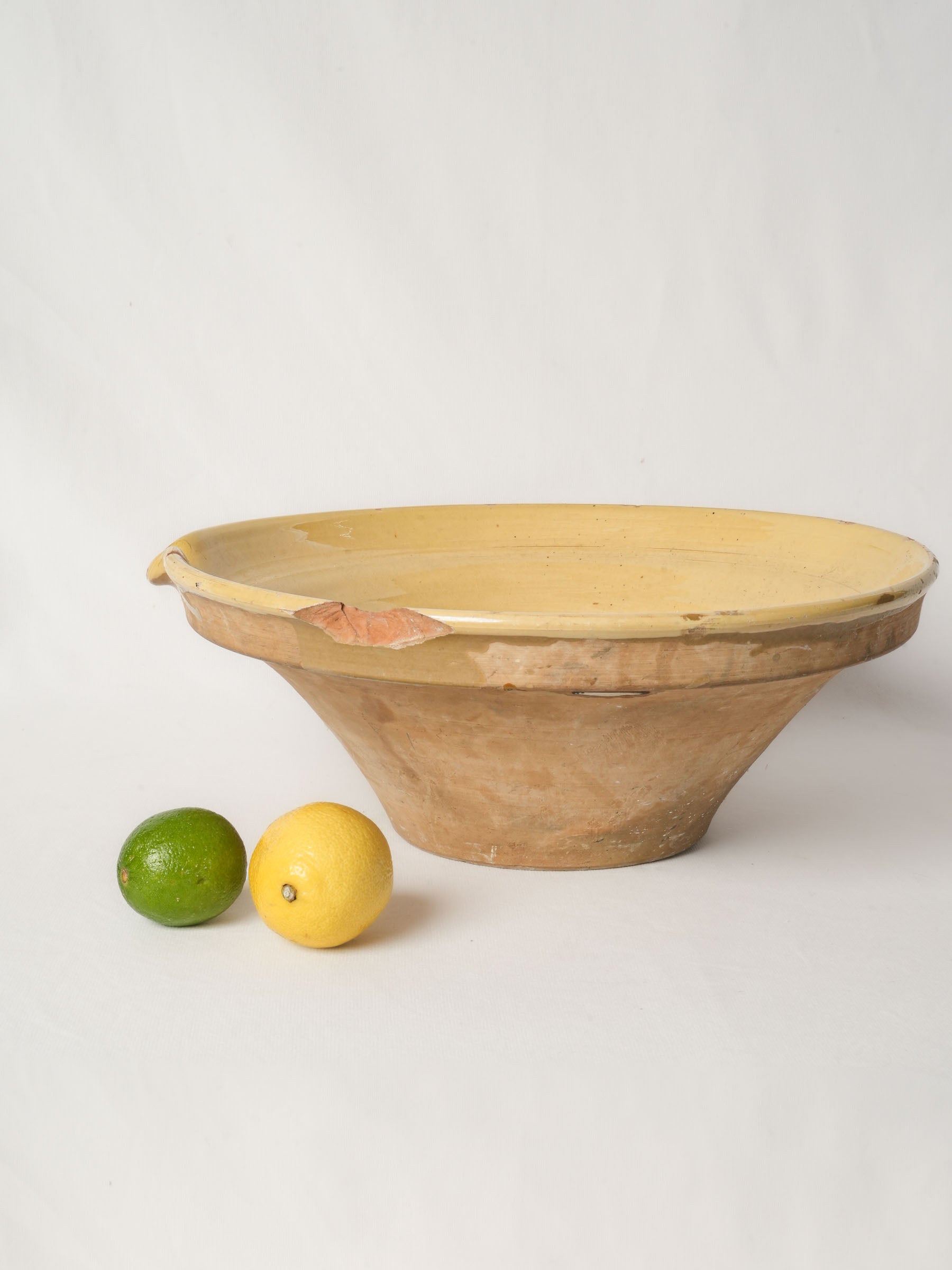 Large 19th Century French Terracotta Tian Bowl w/ Honey Glaze 16½"
