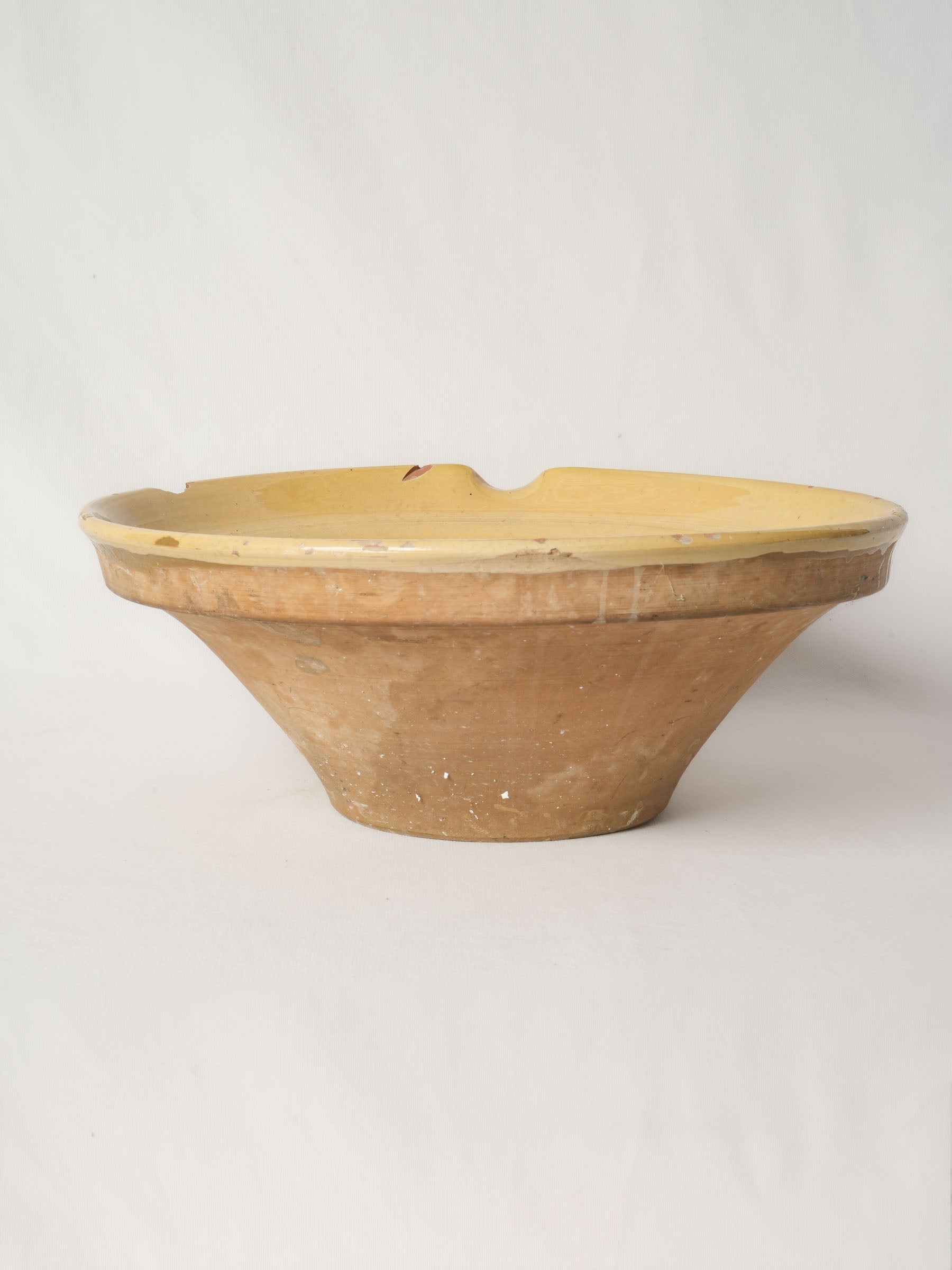 Large 19th Century French Terracotta Tian Bowl w/ Honey Glaze 16½"