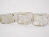 3 Pâte de verre vases w/ Violets 6¾"