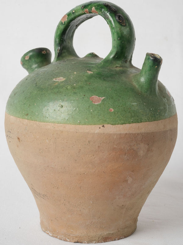 Vintage green-glazed kanti pitcher