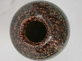 Brown & green speckled vase 9"