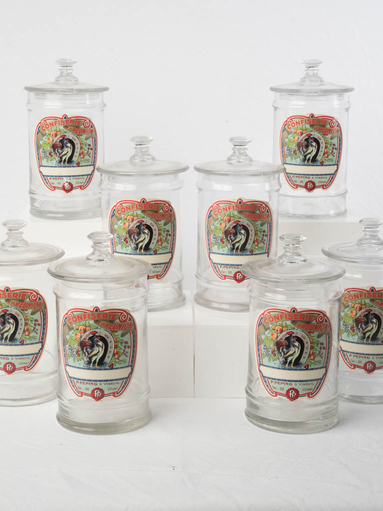 Mid-century soda glass containers