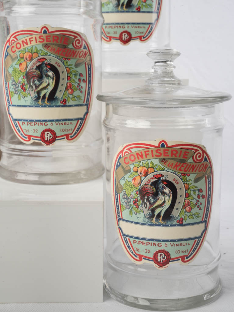 Retro colorful glass storage jars